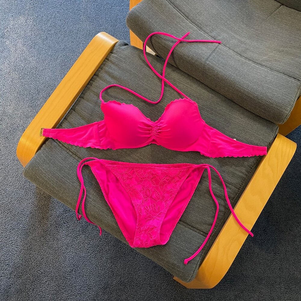 Victoria's Secret Bikini Hot Pink Size 34C/L